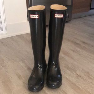 Shiny Black Hunter Rainboots